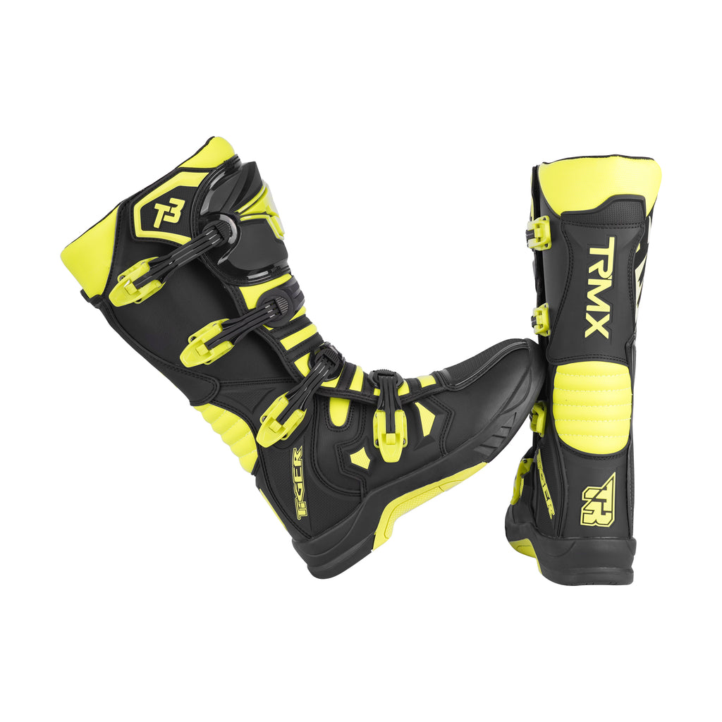 TIGER Motocross Premium Off-Road Riding Boots T3 Black & Green - 863379_9