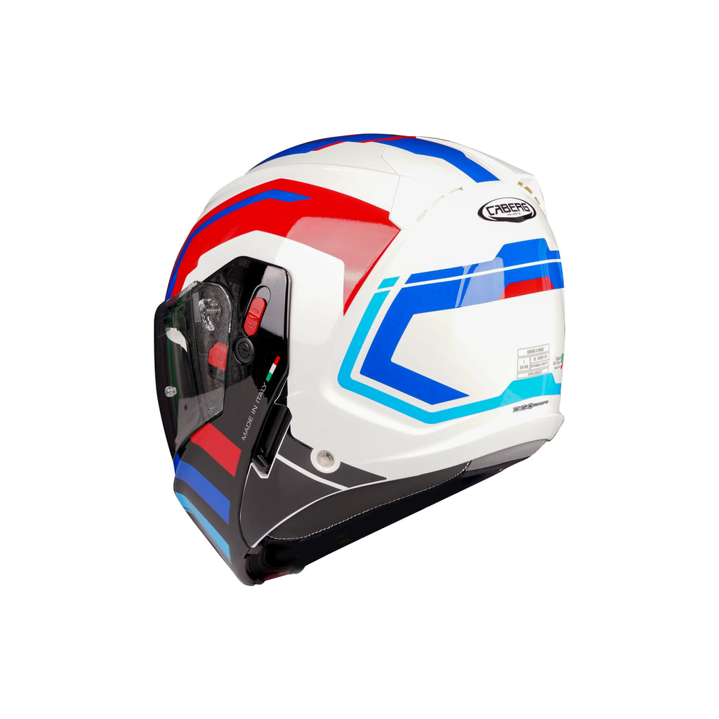 خوذة الدراجة النارية كابيرغ هوروس اكس CABERG HORUS-X  باللون الأحمر والأبيض والأزرق قابلة للطي مودولار - 870274