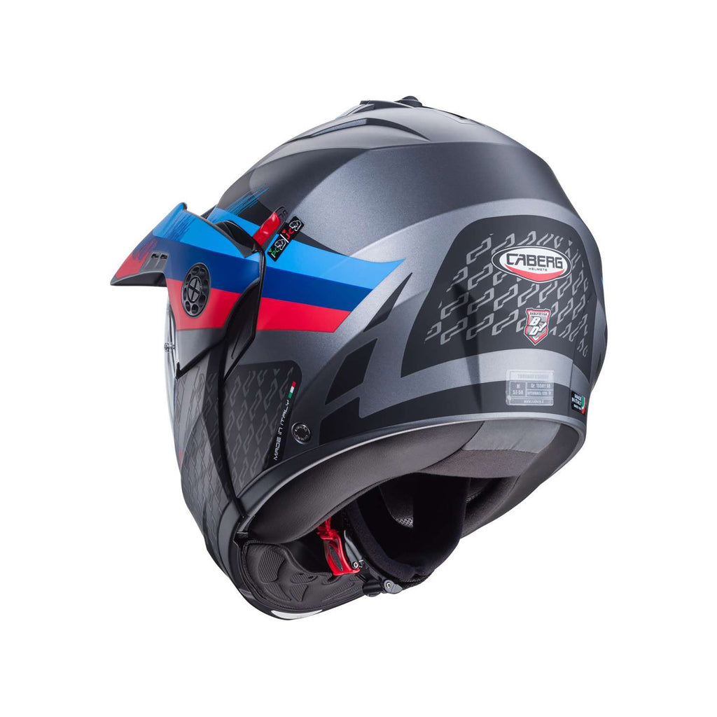 خوذة كابرج تورماكس أكس سراب القابلة للطي باللون الرمادي المعدني المطفي والأسود وألوان بي ام دبليو - 870277 