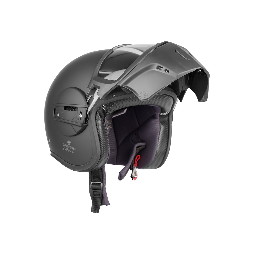 CABERG GHOST X FIBERGLASS 17 Futuristic Open Face Helmet with Goggle Visor_2