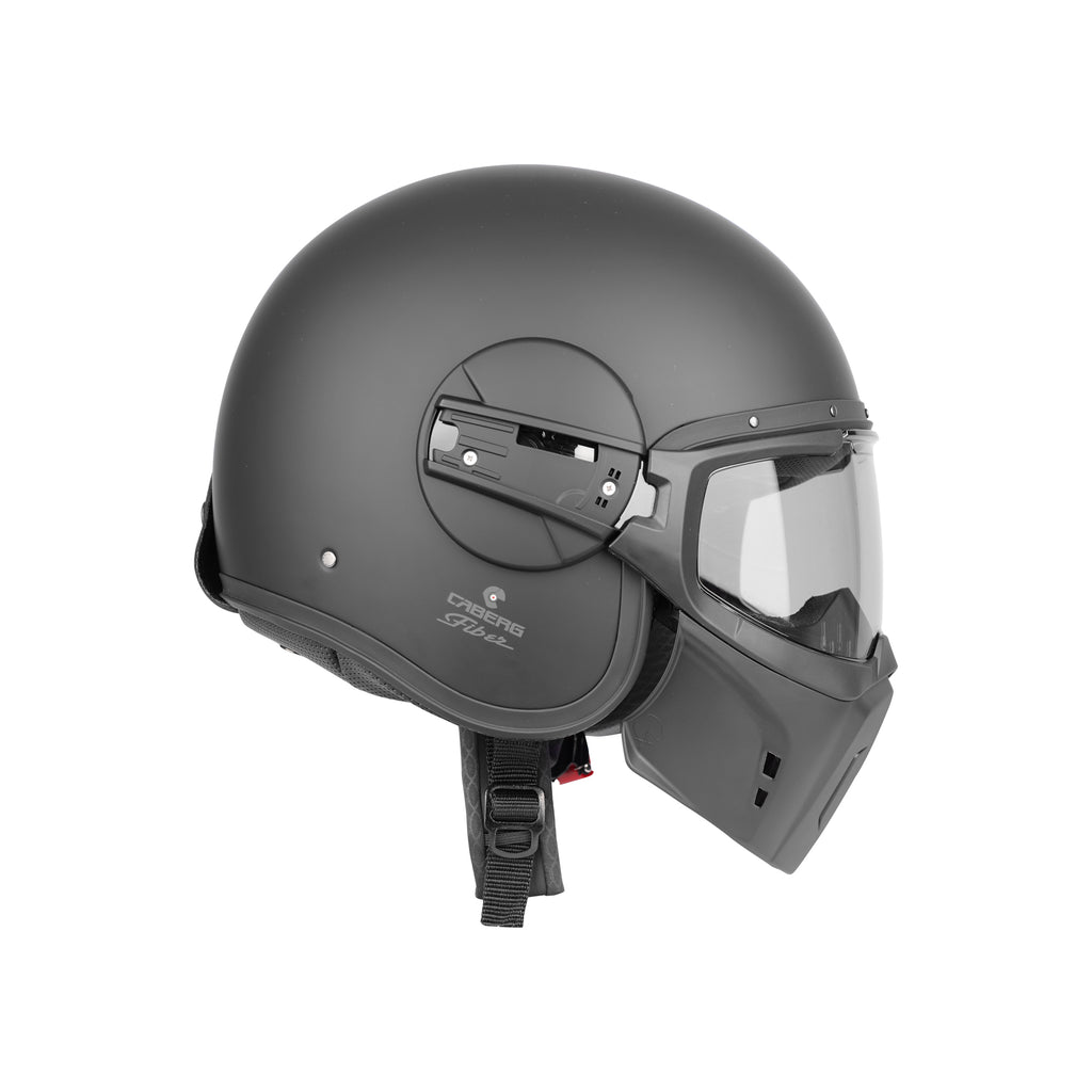 CABERG GHOST X FIBERGLASS 17 Futuristic Open Face Helmet with Goggle Visor_3