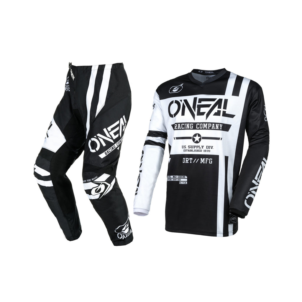 ONEAL Motorcycle Jersey & Pant Suit Black/White- 872373_1