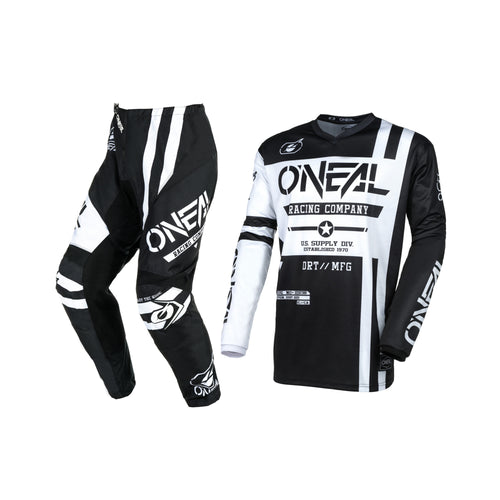 ONEAL Motorcycle Jersey & Pant Suit Black/White- 872373_1