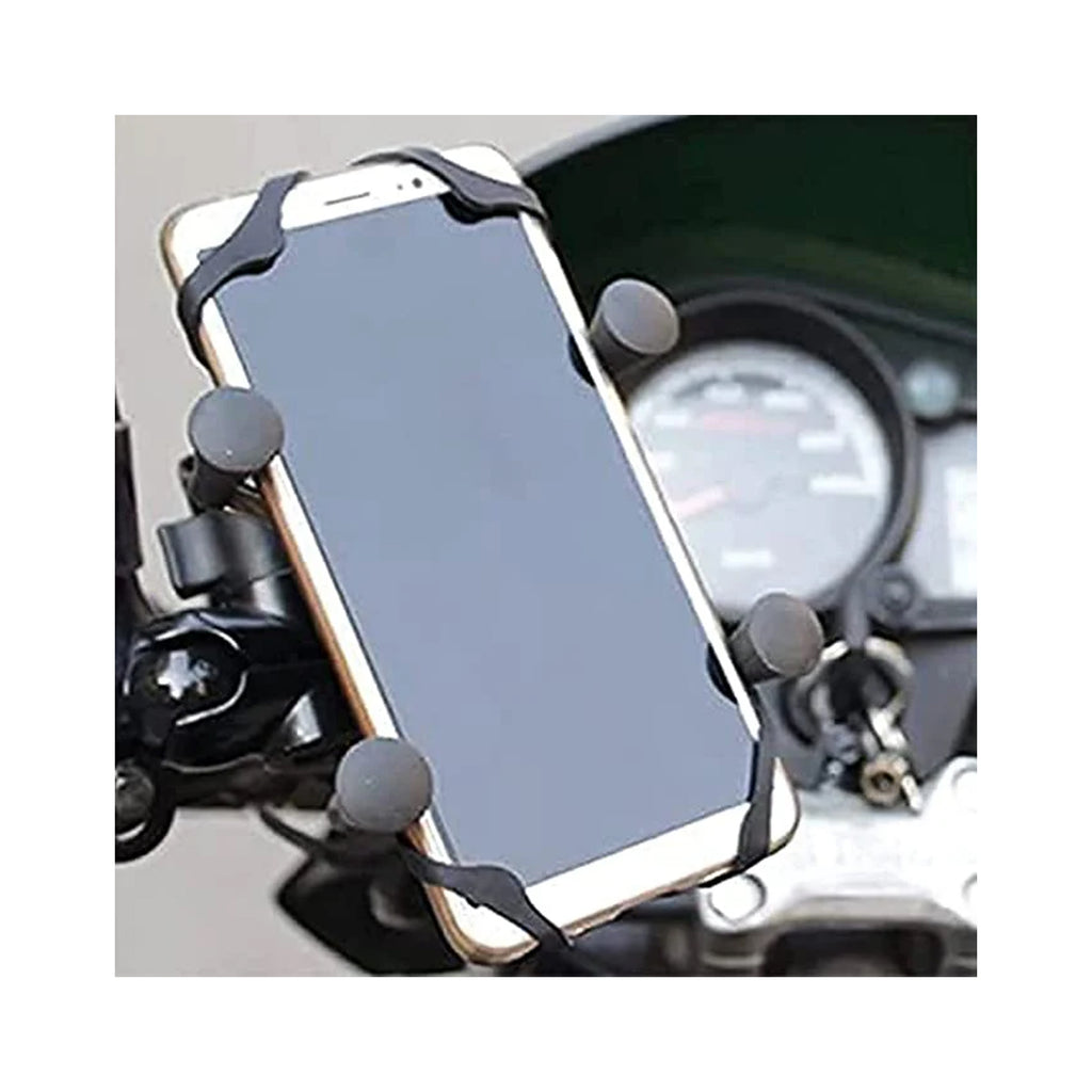 Universal Motorcycle Smartphone Mount Holder with USB Charger 360° Rotation _2