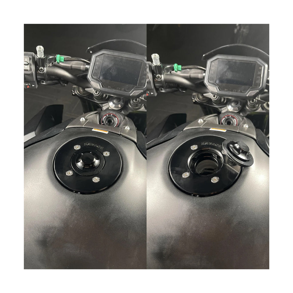 غطاء خزان الوقود من SAVAGE  لدراجات Kawasaki باللون الأسود - 875643