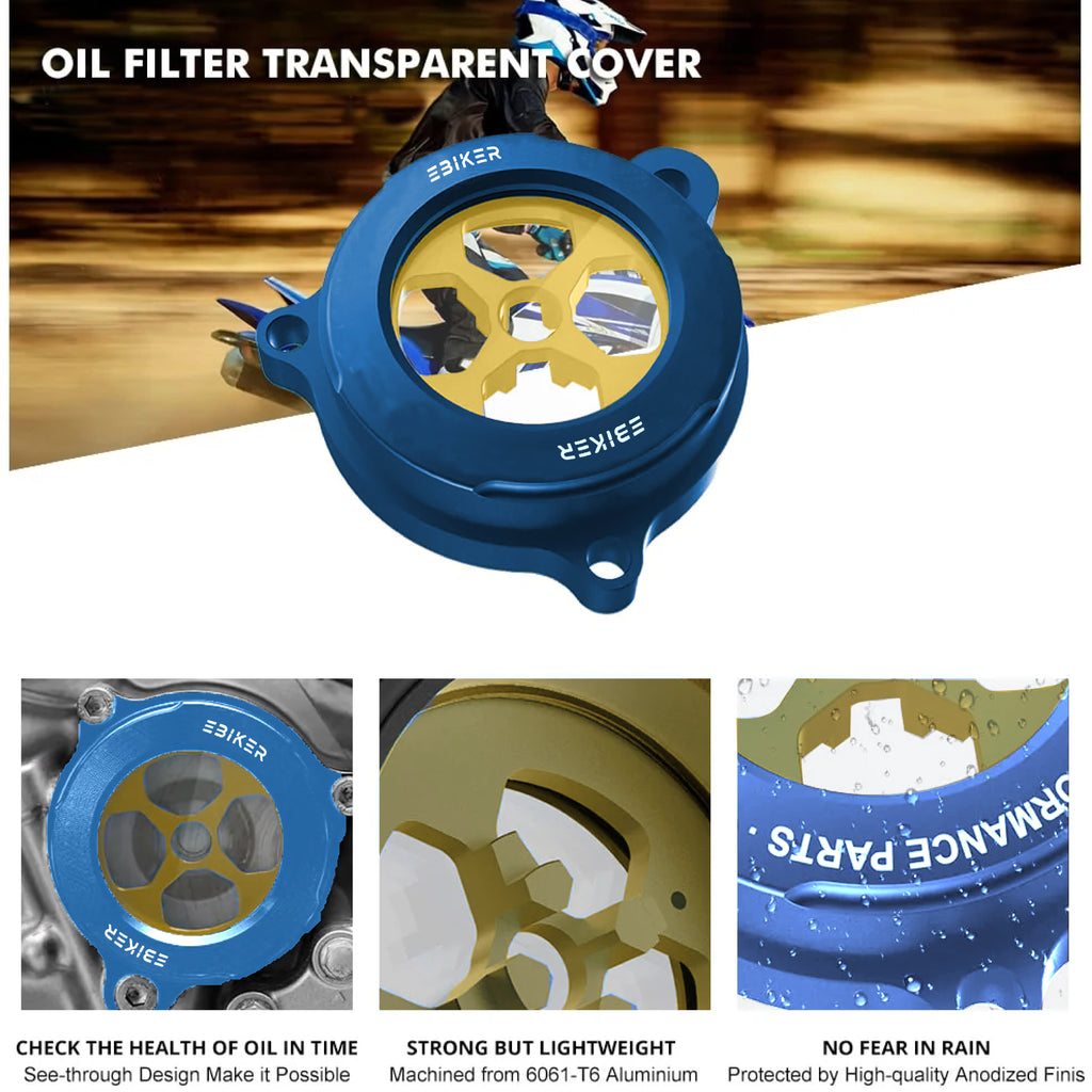 Oil Filter Cover For Yamaha Raptor 700R YFM700R SE 2017-2019 700 Blue - 890022_4