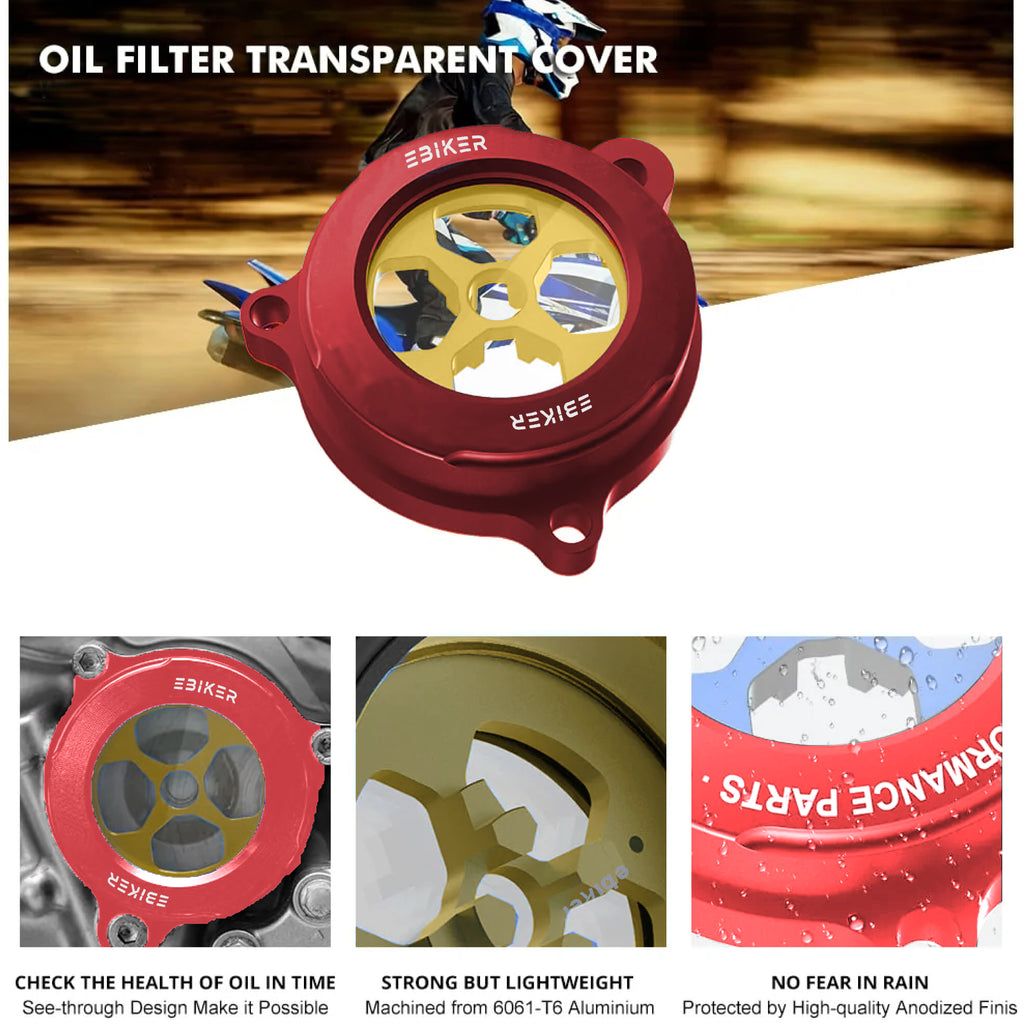 Oil Filter Cover For Yamaha Raptor 700R YFM700R SE 2017-2019 700 YFM700 2013 2015-2019 - Red_5