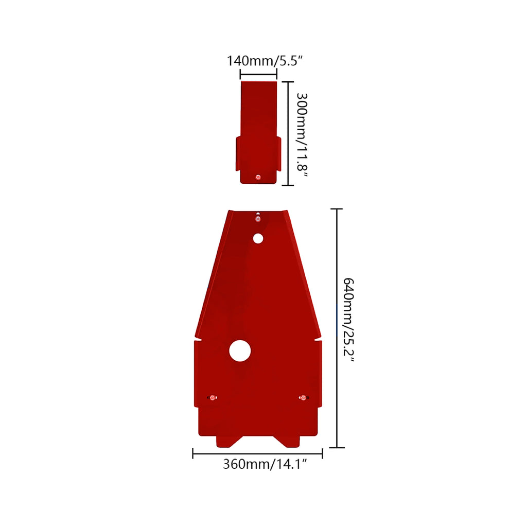 Skid Plate For Yamaha Raptor 700 2006-2011 2013-2020 700R,  Red - EB11240396_5