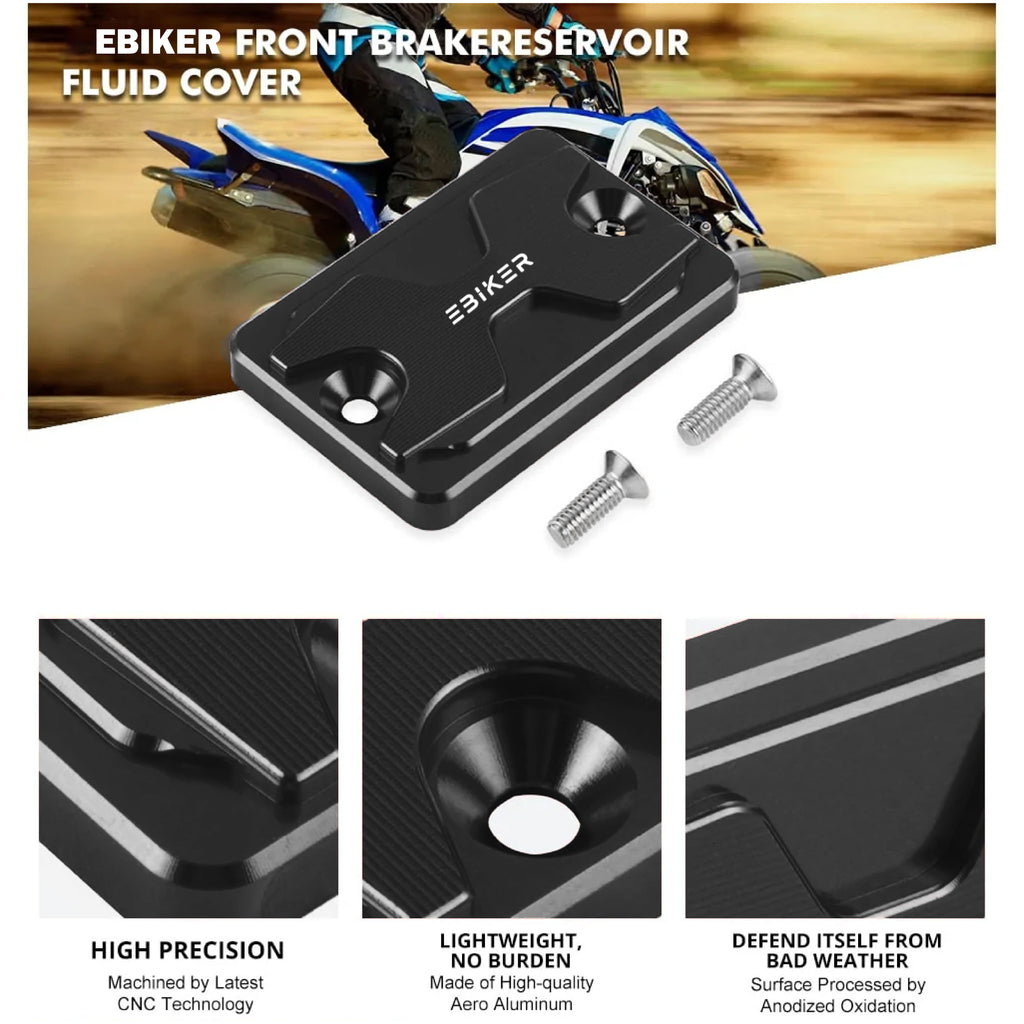 CNC Machined Front Brake Reservoir Fluid Cover For Yamaha Raptor 700R, Black - EB11240398_3