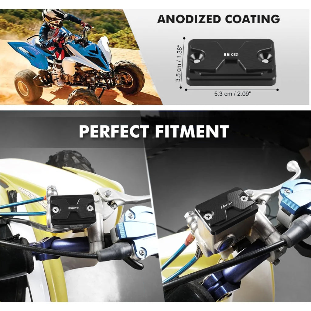 CNC Machined Front Brake Reservoir Fluid Cover For Yamaha Raptor 700R, Black - EB11240398_4