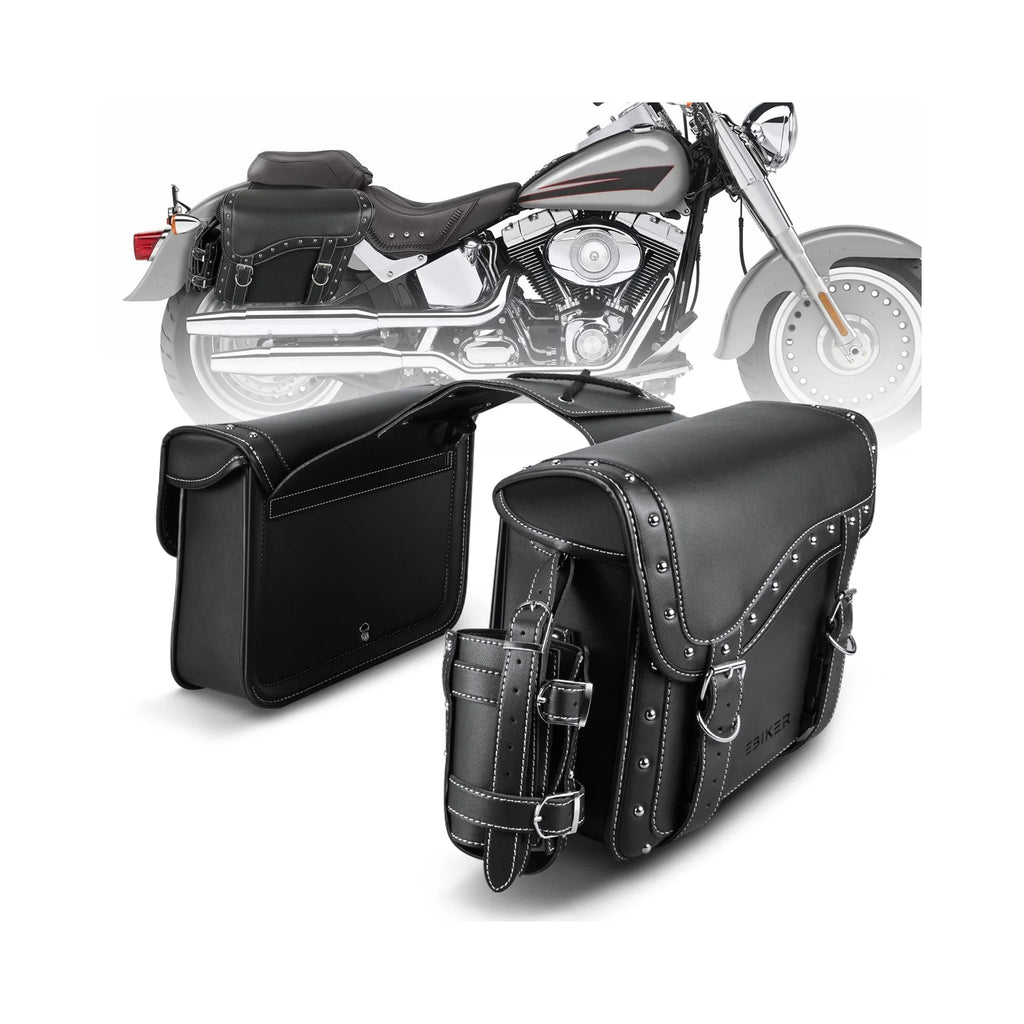 Premium Saddle Leather Saddlebags with Reinforced Straps & Cup Holder - 890311)_3