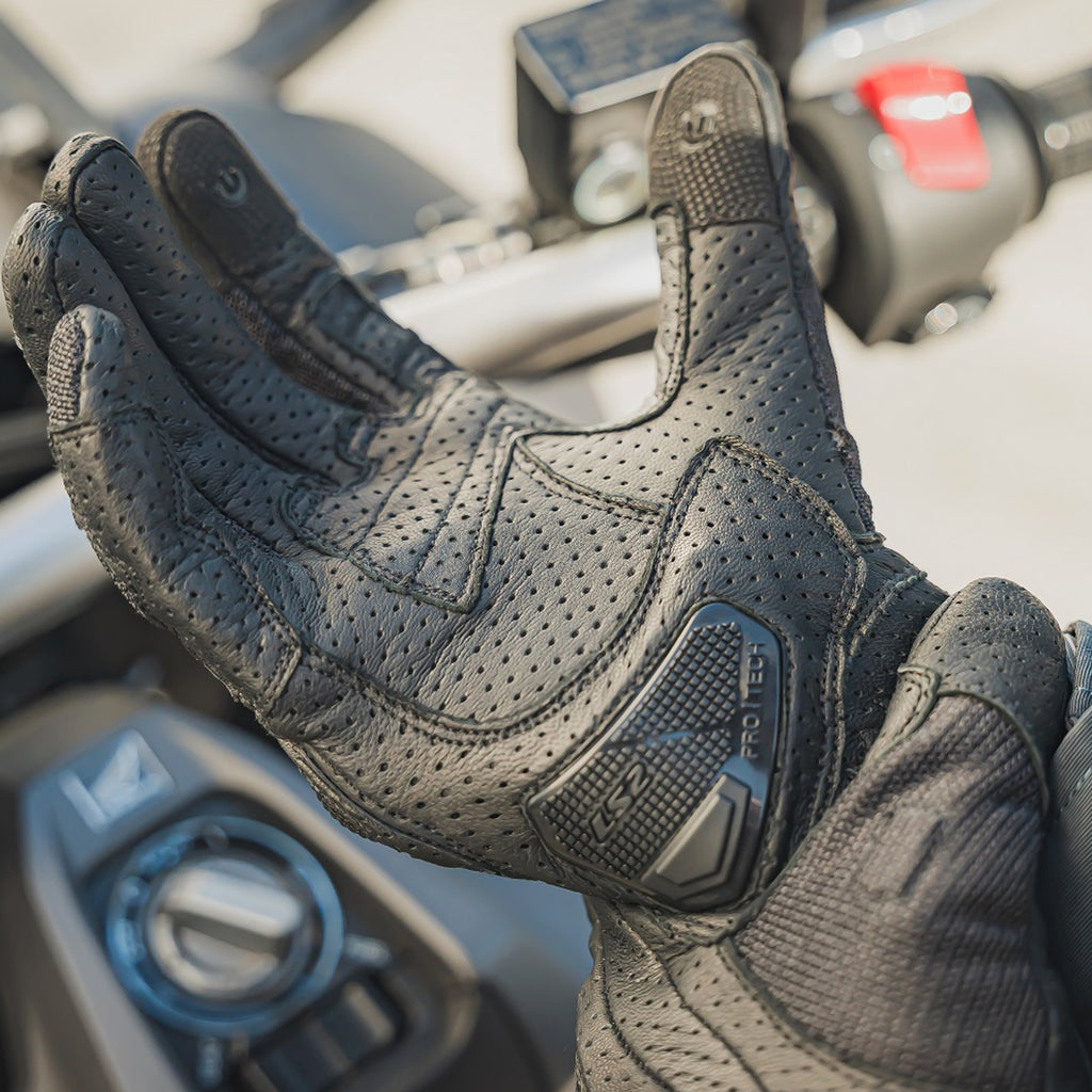 LS2 Air Raptor Ventilated Goatskin Leather Motorcycle Gloves_8