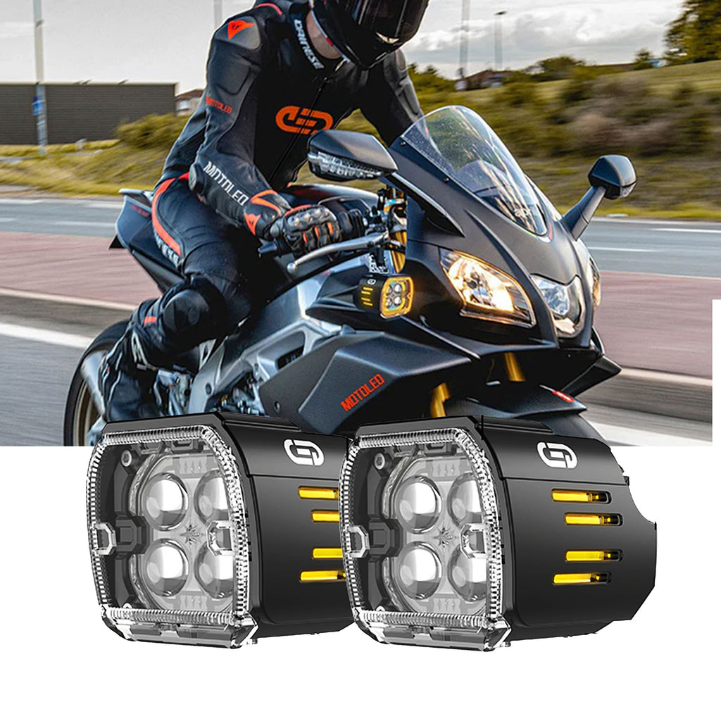 JRY-22 Professional Motorcycle LED Auxiliary Dual Color Light_7