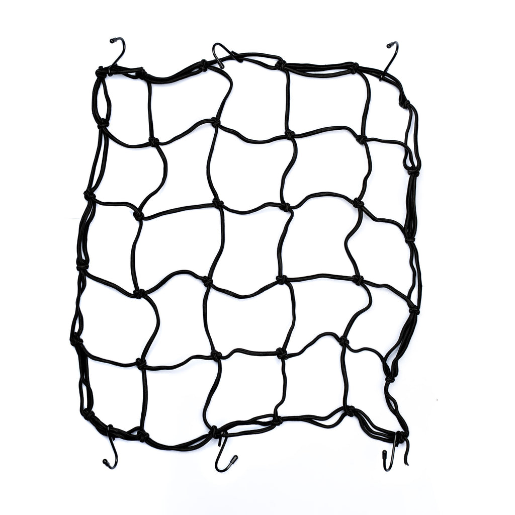 Motorcycle Helmet Bungee Cargo Luggage Net with Hooks Black_2