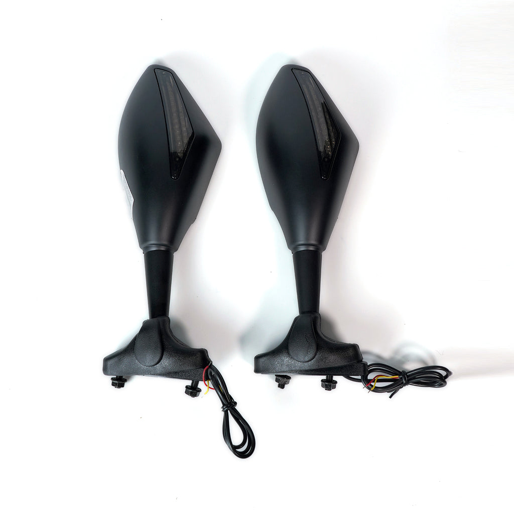 مرآة للدراجة النارية بمقاس عالمي باللون الأسود المطفي مع ضوء أصفر HP-J 171 846056