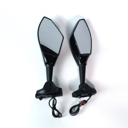 مرايات جانبية  مقاس عالمي للدراجة  انارية مع ضوء أصفر أسود لامع HP-J171 846058