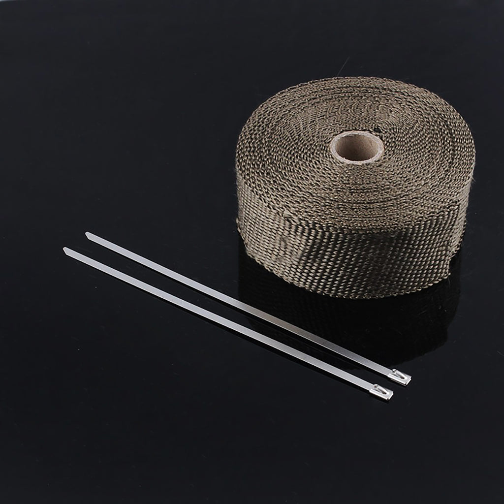 Motorcycle Exhaust Heat-Wrap 5CM x 10M Brown_5