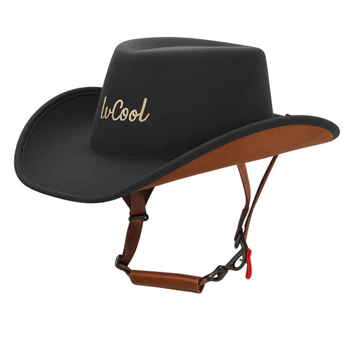 Retro Western Cowboy Open Face Motorcycle Half Helmet_1