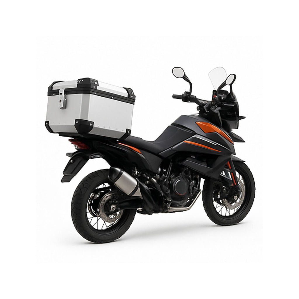 65L Aluminum Motorcycle Top Case Q3 J2 Silver_2