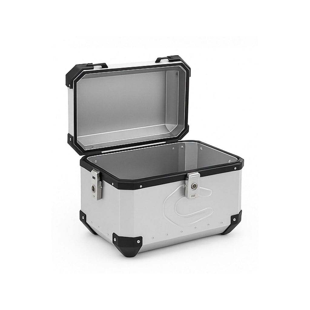 65L Aluminum Motorcycle Top Case Q3 J2 Silver_1