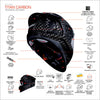 SMK Titan Carbon Solid Full Face Helmet Gloss Carbon PCFT Shell_7