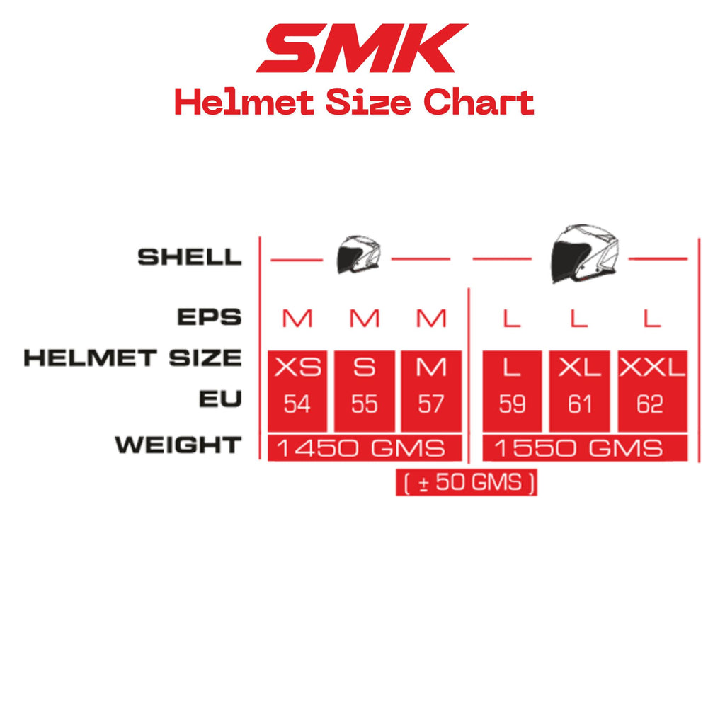 SMK GTJ Solid GL 100 Open Face Helmet with Dual Shell & Sun Visor_7