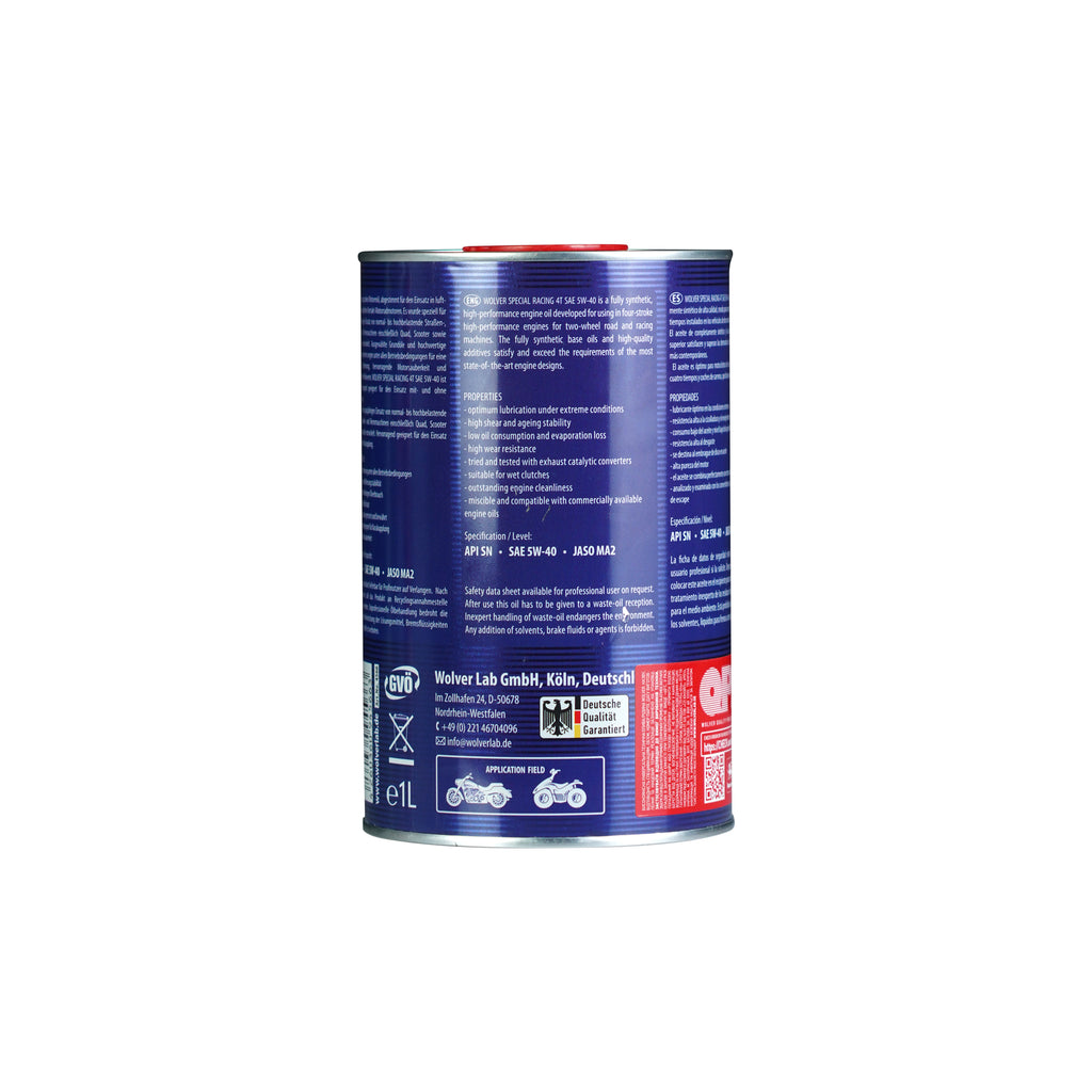 Wolver Motorcycle Engine Oil, Special Racing 4T 5W-40_3