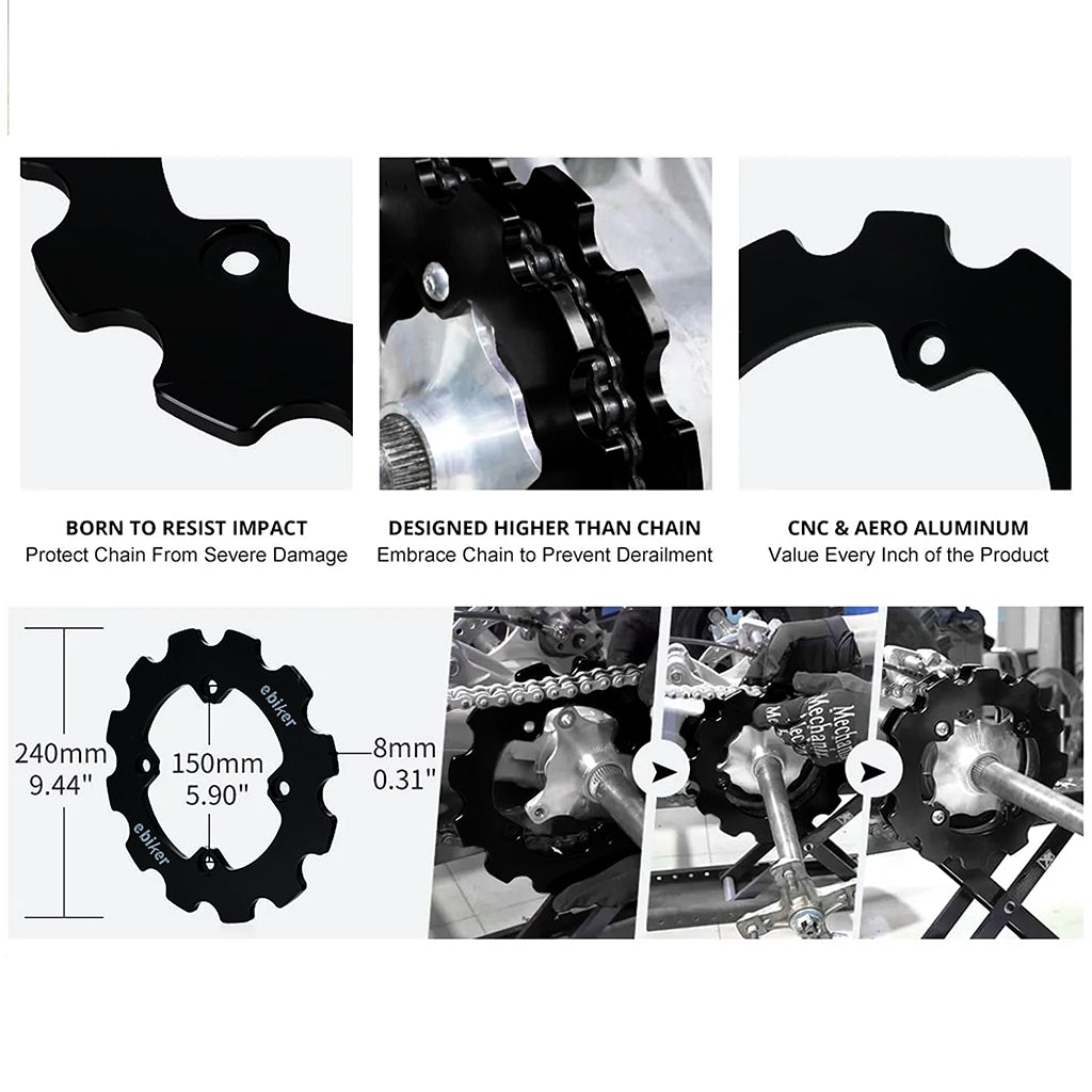 ATV Dual Sprocket Guard For Yamaha Raptor 700 YFM700R 2012-20 Black, Blue & Red_7