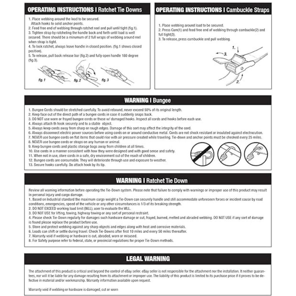EBIKER 6ft Heavy Duty Loop Tie Down Straps (2-Pack)_6