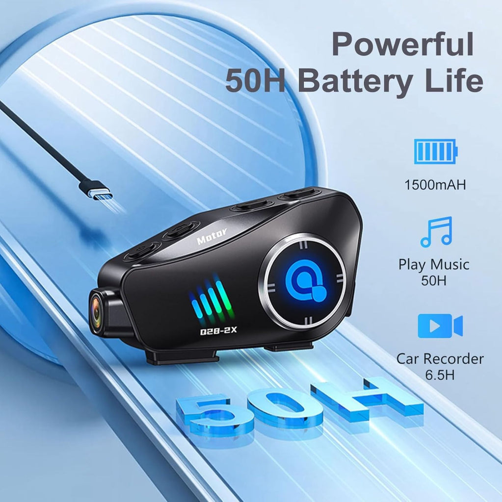 Q28-2X Bluetooth Helmet Camera 1080P 30FPS IP66 1500mAh ProX_3