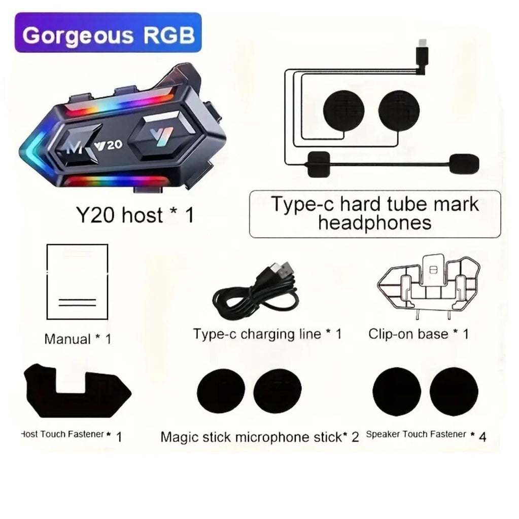 Motorcycle Helmet Bluetooth Headset Y20 Waterproof IPX6_3
