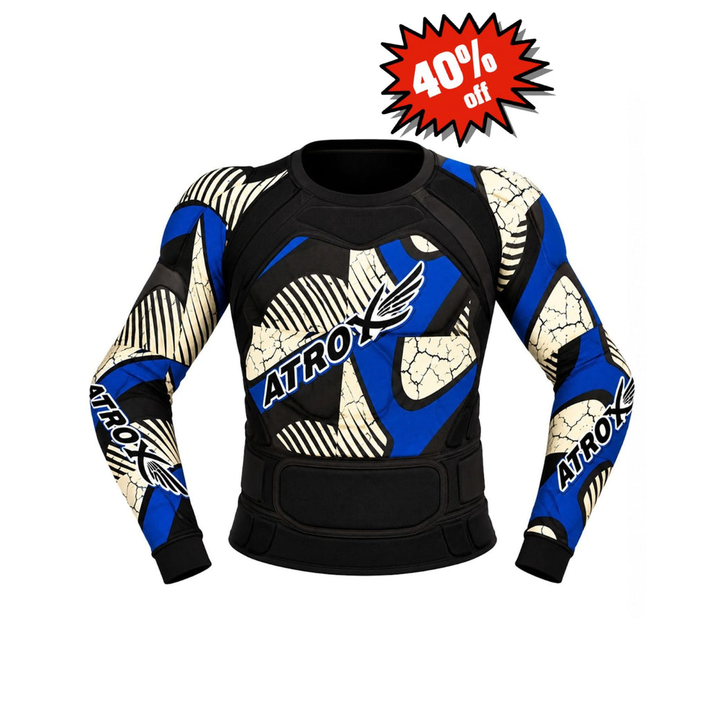 ATROX CE-3515 Motorcycle Riding Jacket Black White Blue - 850144