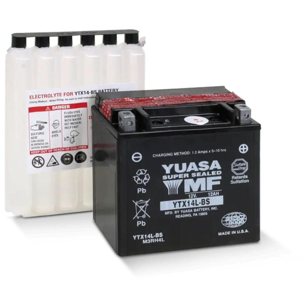 Yuasa YTX14L-BS 12V AGM Maintenance Free Motorcycle Battery