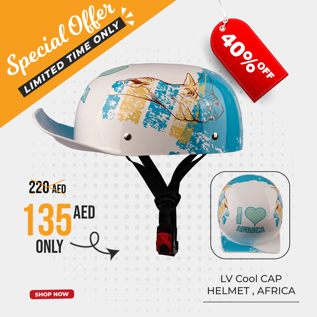 Checkout Surprise: Skull Retro Baseball Cap Style Half Shell Motorcycle Helmet - 835633