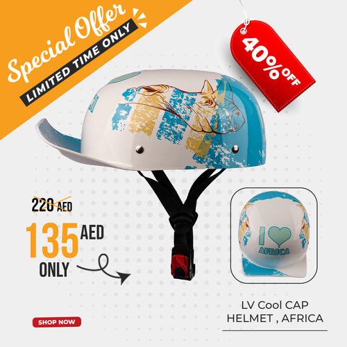 Checkout Surprise: Skull Retro Baseball Cap Style Half Shell Motorcycle Helmet - 835633