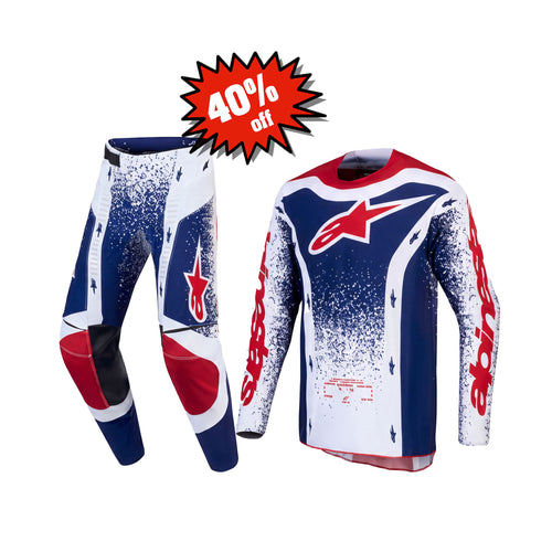 Alpinestars Red Blue White Motorcycle Racing Suit - 872393
