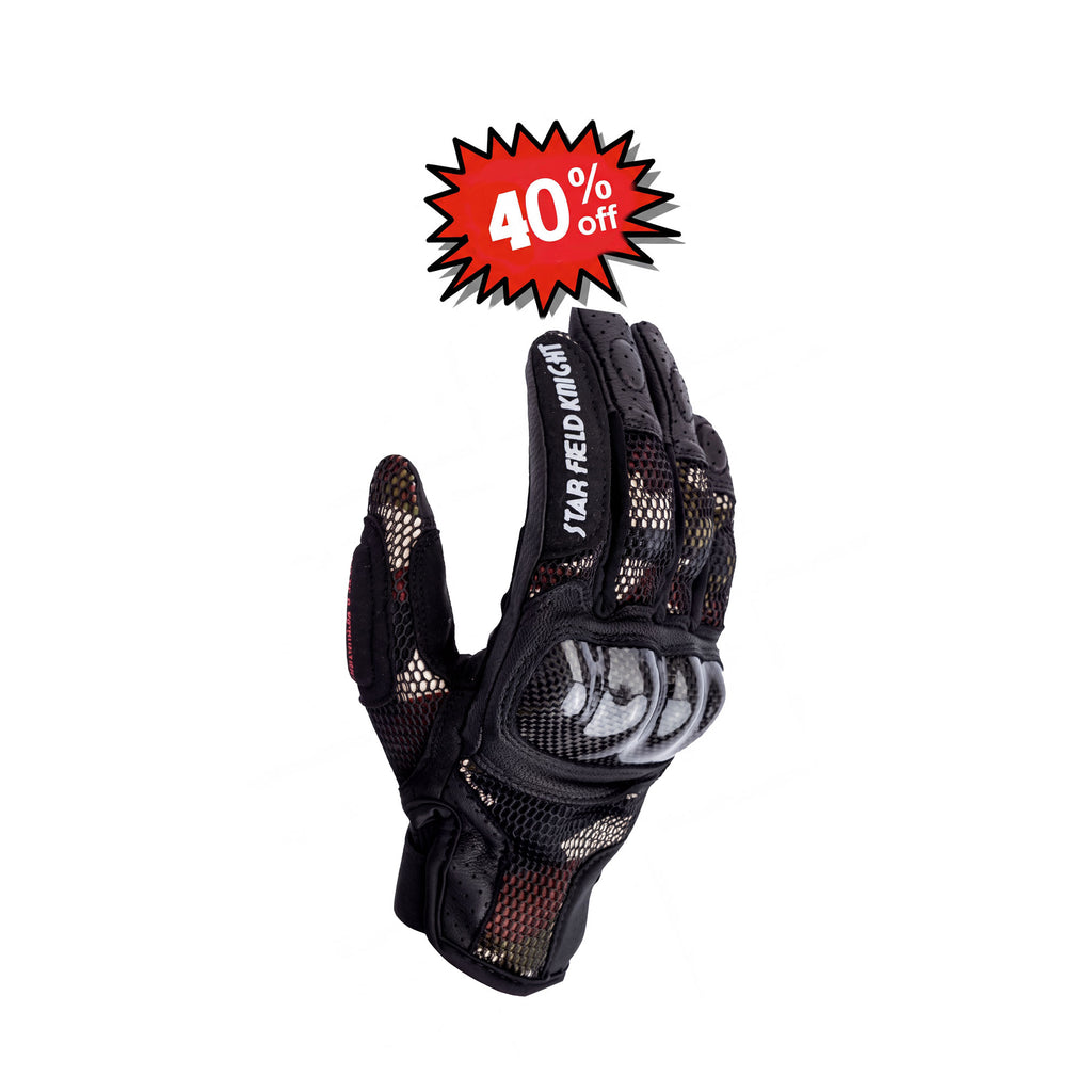 Star Field Knight SKG-536 Brown Motorcycle Riding Gloves - 873356
