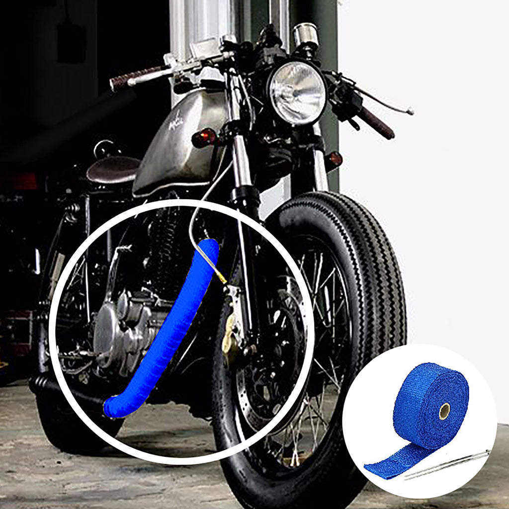 Motorcycle Exhaust Heat-Wrap 5CM x 10M Blue_2