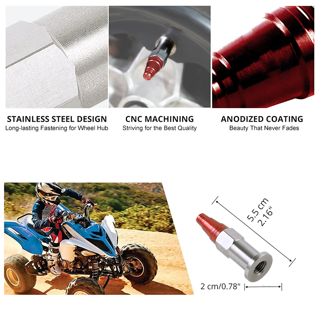 ATV 60mm Aluminum Wheel Lug Nuts For Yamaha Raptor 700R Red_4