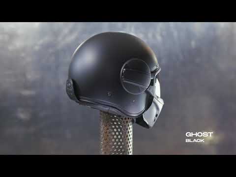 CABERG GHOST X FIBERGLASS 17 Futuristic Open Face Helmet with Goggle Visor_4