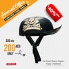 Checkout Surprise: Retro Open Face Motorcycle DOT Certified Half Shell Matte Helmet - 835593