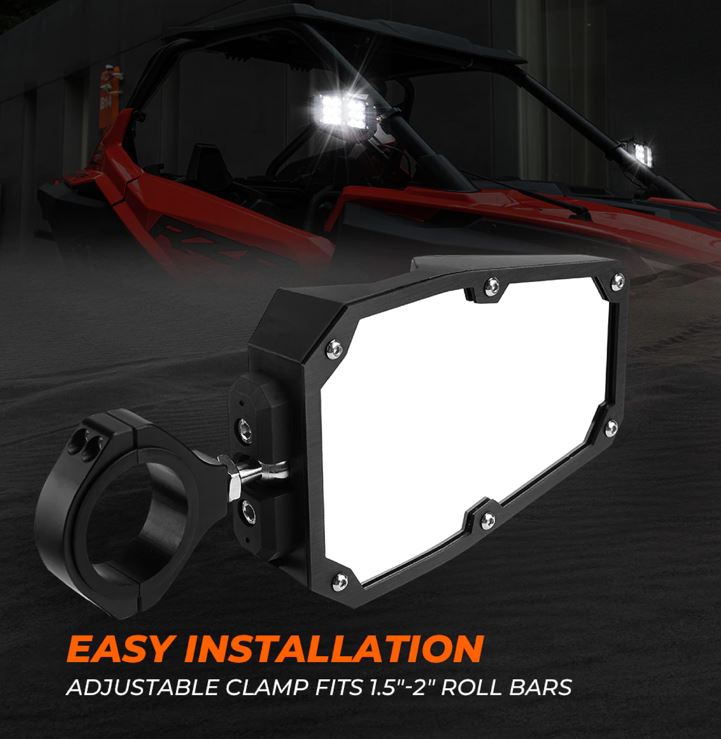 Pair of Universal Fit UTV Rear View Side Mirror For Polaris RZR XP1000 846050_7