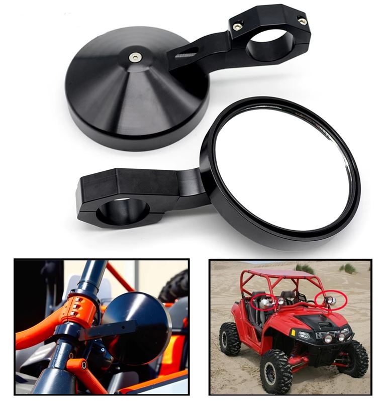 Handlebar Mount Aluminum Alloy Rearview Mirror UTV 846038_5